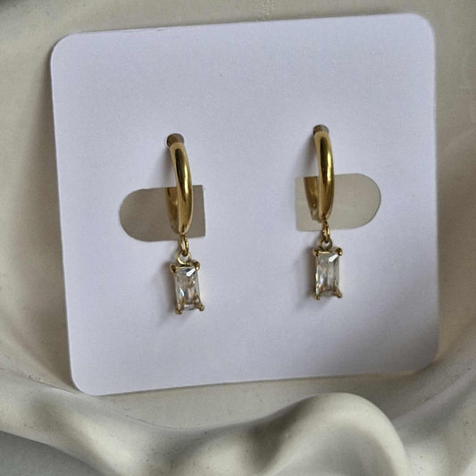 Cubic Zirconia Gold Earrings